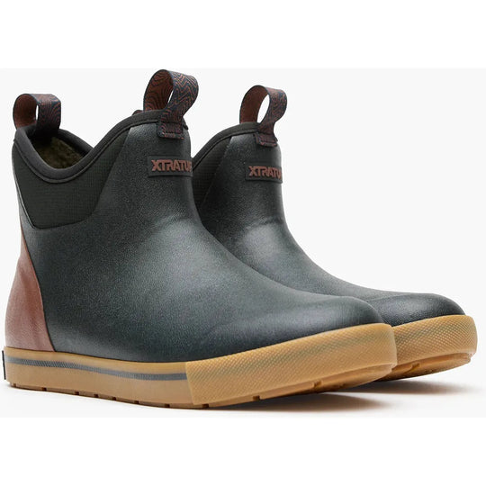 Xtratuf Men's Camp Fleece Lined 6" Waterproof Ankle Deck Boot - Black - XMADBC00 - Overlook Boots