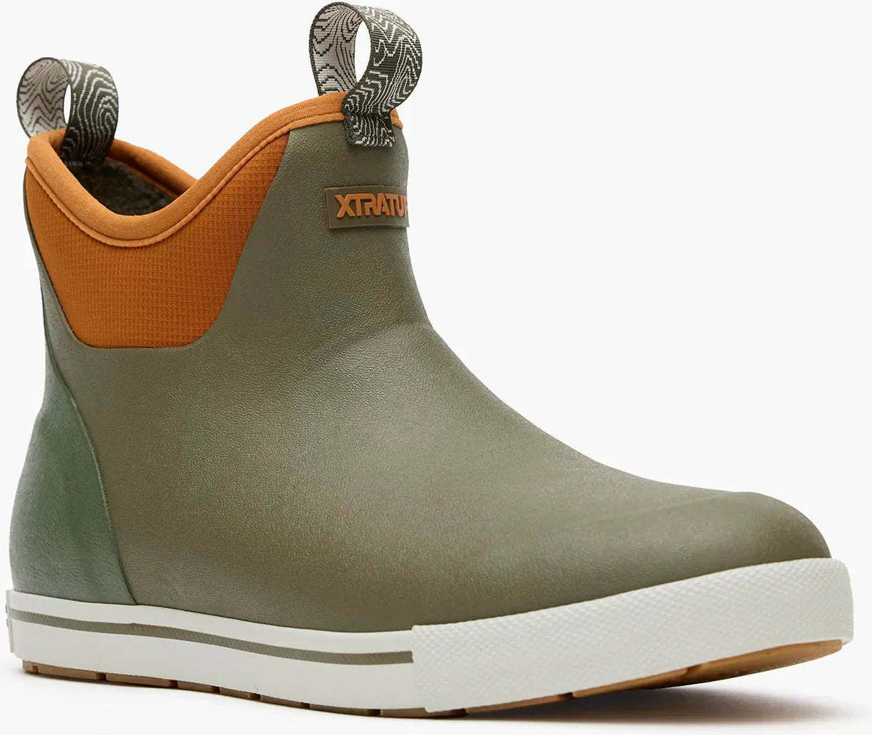 Xtratuf Men's Camp Fleece Lined 6" WP Ankle Deck Boot- Olive- XMADBC30 7 / Medium / Dark Olive - Overlook Boots