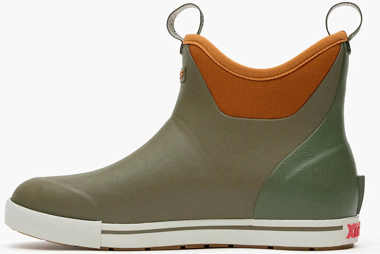 Xtratuf Men's Camp Fleece Lined 6" WP Ankle Deck Boot- Olive- XMADBC30 - Overlook Boots