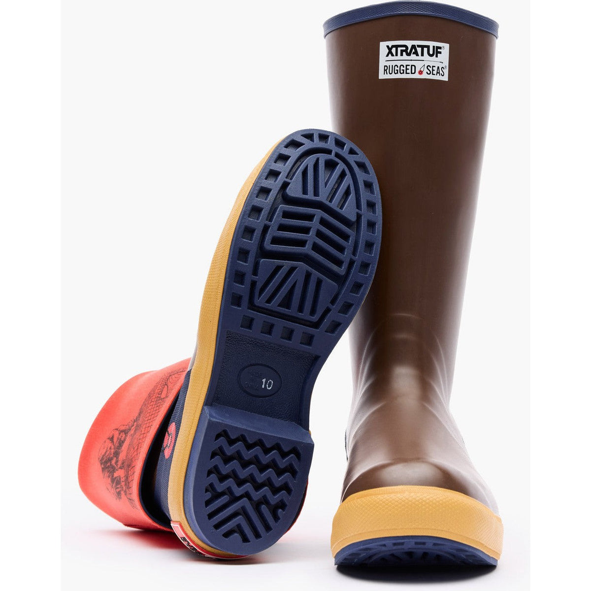 XTRATUF Men 9 Rain Boot Brown Legacy Utility Fishing Work Waterproof Safety READ Men main image 4