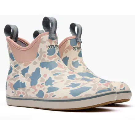 Xtratuf Women's Ankle Deck 6" Waterproof Pull On Boot - Ivory - XWAB4DC 5 / Medium / Ivory Duck Camo - Overlook Boots
