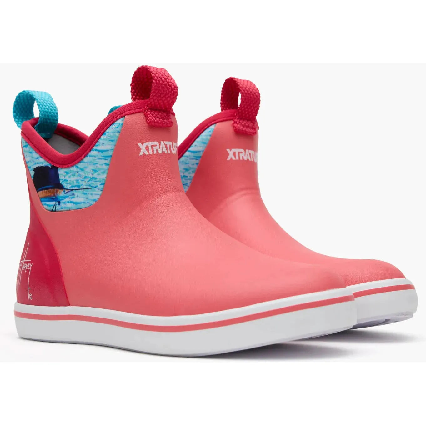 Xtratuf Women's Guy Harvey 6" Waterproof Ankle Deck Boot - Coral - XWABGH40 - Overlook Boots