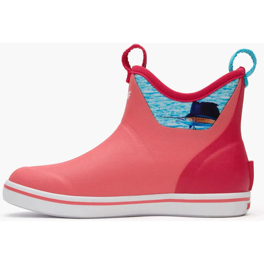 Xtratuf Women's Guy Harvey 6" Waterproof Ankle Deck Boot - Coral - XWABGH40 - Overlook Boots