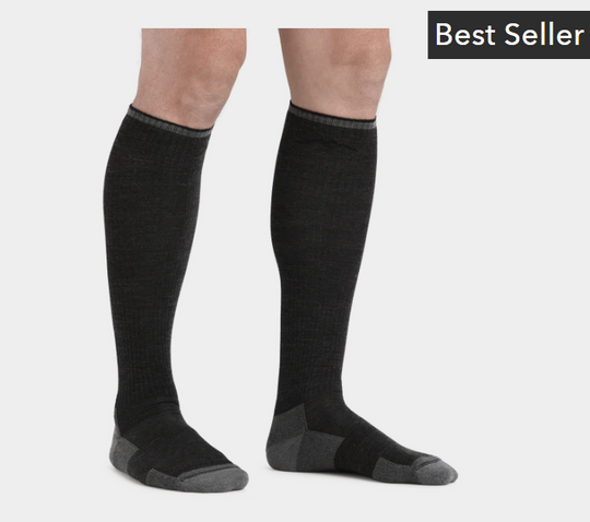 Men's Darn Tough Westerner Over-the-Calf Lightweight Work Sock 3-Pack - Black  - Overlook Boots