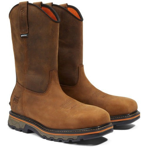Timberland Pro Men's True Grit Pull On Composite Toe Waterproof Work Boot- Brown- TB1A24BH214 7 / Medium / Brown - Overlook Boots