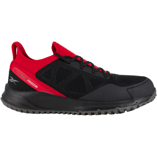 Reebok Men's Trail Running Oxford Steel Toe Terrain Work Shoe- Red- RB4093 - Overlook Boots