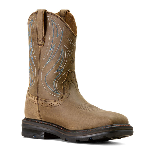 Ariat Men's Sierra Shock Shield 10" Steel Toe Western Work Boot - Brown Bomber - 10077013 - Inside Profile - Overlook Boots
