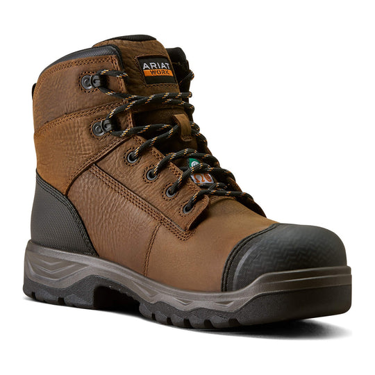 Ariat Men's Turbo Duratread CSA 6" Carbon Toe Waterproof Puncture Resistant Work Boot - Brown - 10077101 - Inside Profile - Overlook Boots