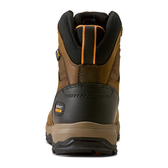 Ariat Men's Stryker Neo 6" Soft Toe Waterproof Work Boot - Dark Brown - 10080339 - Back View - Overlook Boots