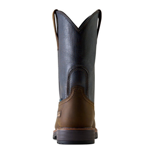 Ariat Men's Activator Patriot 11" Steel Toe Waterproof Western Work Boot - Brown - 10080349 - Back View - Overlook Boots