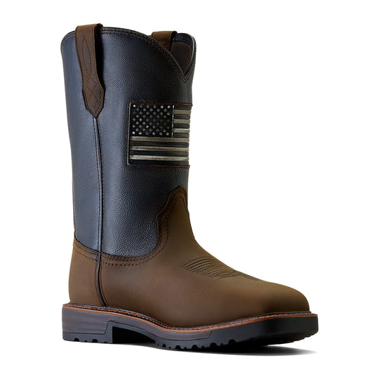 Ariat Men's Activator Patriot 11" Steel Toe Waterproof Western Work Boot - Brown - 10080349 - Inside Profile - Overlook Boots