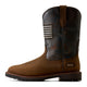 Ariat Men's Activator Patriot 11" Steel Toe Waterproof Western Work Boot - Brown - 10080349 - Side Profile - Overlook Boots