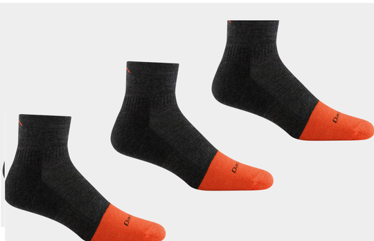 Men's Darn Tough Steely Quarter Midweight Work Sock 3-Pack - Graphite  - Overlook Boots