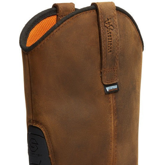 Timberland Pro Men's True Grit Pull On Composite Toe Waterproof Work Boot- Brown- TB1A24BH214 - Overlook Boots