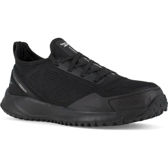 Reebok Men's Trail Running Oxford Steel Toe Terrain Work Shoe- Black- RB4090 7.0 / Medium / Black - Overlook Boots