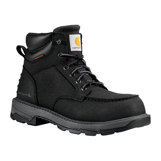 Carhartt Men's Hamilton 6" Waterproof Composite Moc Toe Work Boot - Black - FL6331-M - Front Angle - Overlook Boots