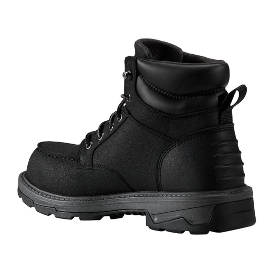 Carhartt Men's Hamilton 6" Waterproof Composite Moc Toe Work Boot - Black - FL6331-M - Rear Angle - Overlook Boots