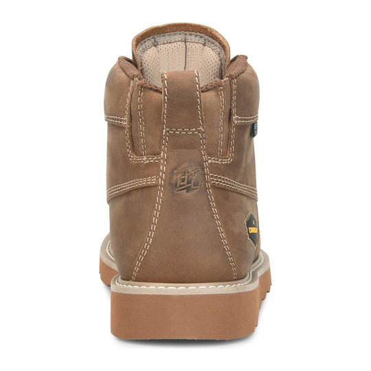 Carolina Men's Socket 5" EZ-ON Aluminum Toe Waterproof Work Boot - Brown - CA2572 - Back View - Overlook Boots