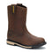 Cat Men's 247 10" Soft Toe Wellington Work Boot - Dark Brown - P51124 - Front Angle - Overlook Boots