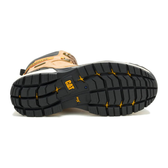 Cat Men's Excavator Power Spring 6" Composite Toe Waterproof Work Boot - Honey - P91825 - Outsole - Overlook Boots