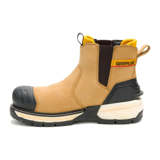Cat Men's Excavator Power Spring Composite Toe Waterproof Chelsea Work Boot - Honey - P91829 - Inside Profile - Overlook Boots