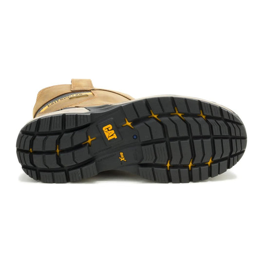 Cat Men's Excavator Power Spring Composite Toe Waterproof Wellington Work Boot - Pyramid - P91832 - Outsole - Overlook Boots