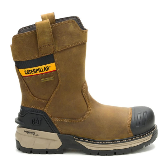 Cat Men's Excavator Power Spring Composite Toe Waterproof Wellington Work Boot - Pyramid - P91832 - Side Profile - Overlook Boots