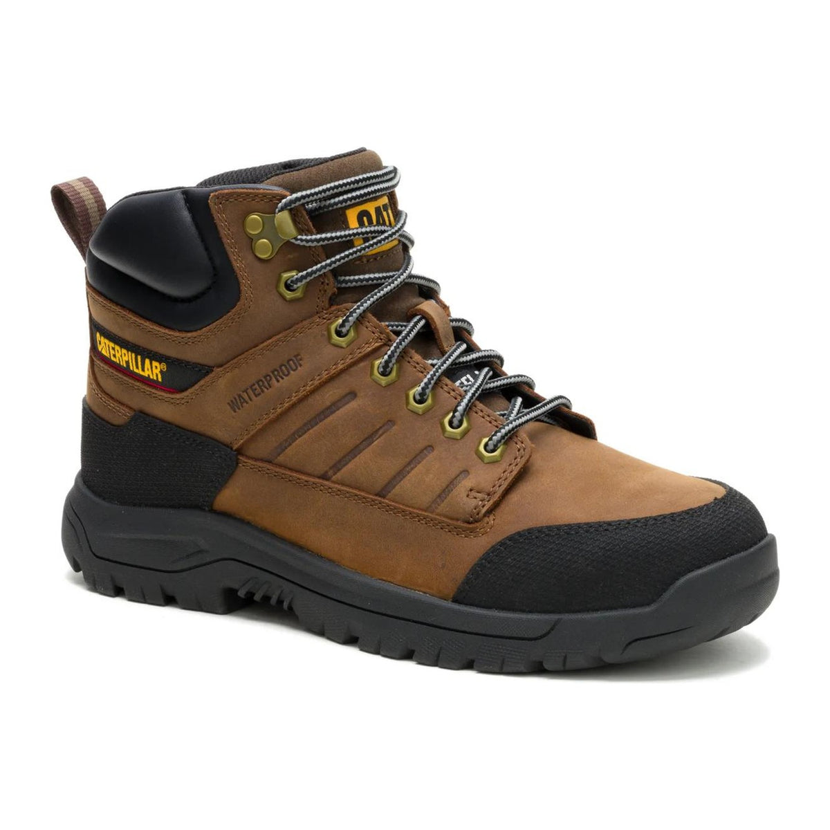 Cat Men's Brickline Steel Toe Waterproof Work Boot - Real Brown - P91871 6 / Medium / Real Brown - Overlook Boots