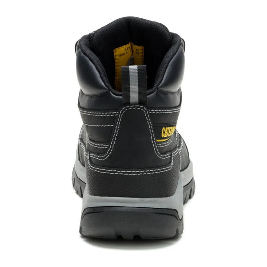 Cat Men's Brickline Steel Toe Waterproof Work Boot - Black - P91873 - Back View - Overlook Boots