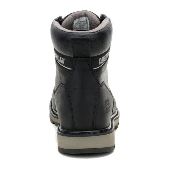 Cat Men's 247 6" Steel Toe Work Boot - Black - P91883 - Back View - Overlook Boots