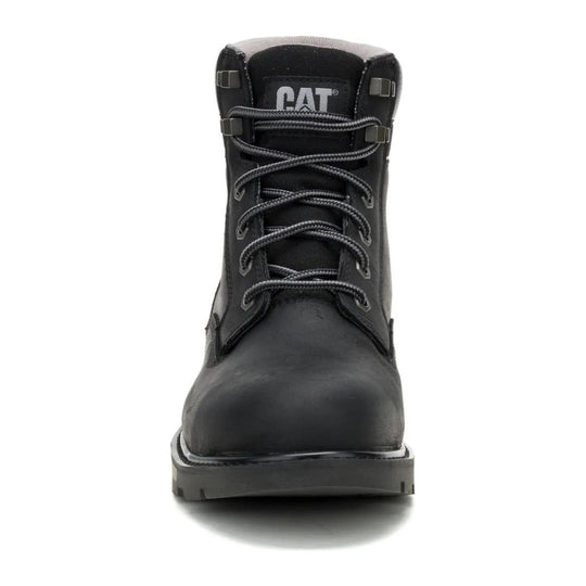 Cat Men's 247 6" Steel Toe Work Boot - Black - P91883 - Front View - Overlook Boots