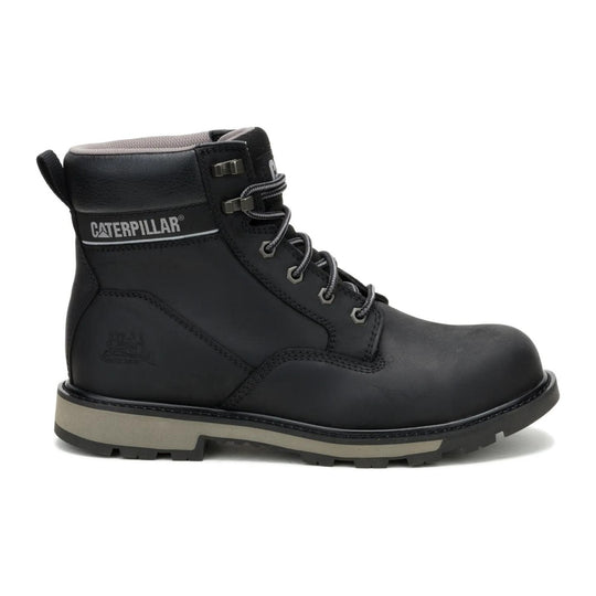 Cat Men's 247 6" Steel Toe Work Boot - Black - P91883 - Side Profile - Overlook Boots