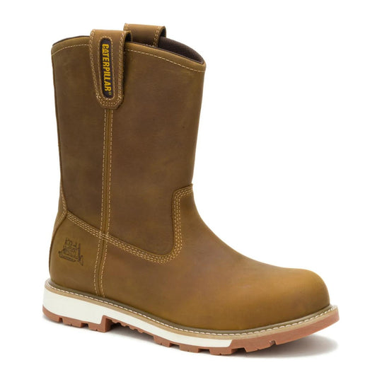 Cat Men's 247 10" Steel Toe Wellington Work Boot - Pyramid - P91886 - Front Angle - Overlook Boots
