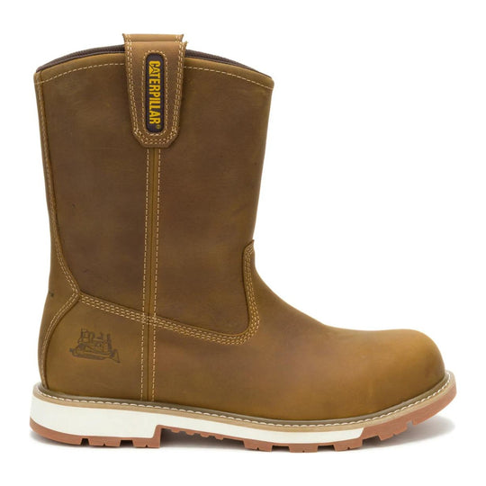 Cat Men's 247 10" Steel Toe Wellington Work Boot - Pyramid - P91886 - Side Profile - Overlook Boots
