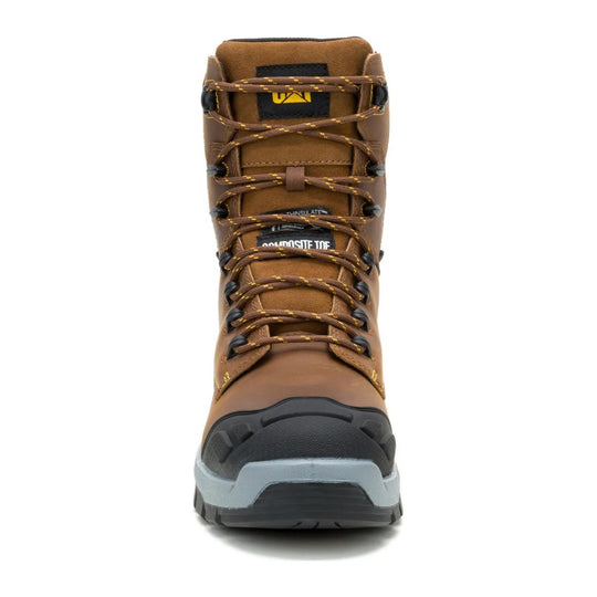 Cat Men's Striver XL 8" Composite Toe Waterproof 400G Thinsulate Work Boot - Bison - P91893 - Front View - Overlook Boots