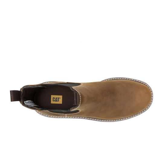 Cat Men's Reclaimer Wedge Steel Toe Waterproof Chelsea Work Boot - Pyramid - P91897 - Top View - Overlook Boots