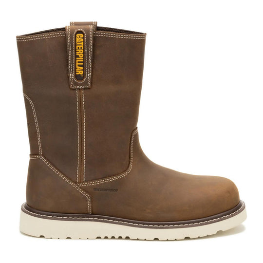 Cat Men's Reclaimer Wedge 10" Steel Toe Waterproof Wellington Work Boot - Pyramid - P91900 - Side Profile - Overlook Boots