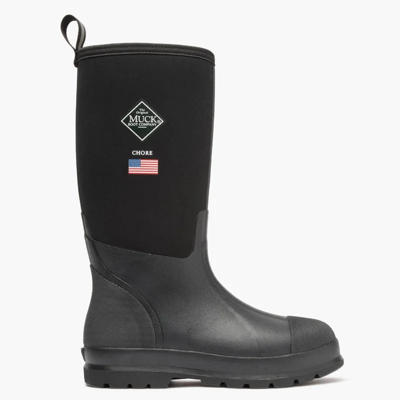 Muck Men's Chore Classic Tall USA Waterproof Neoprene Work Boot - Black - CHHUS00 5 / Black - Overlook Boots
