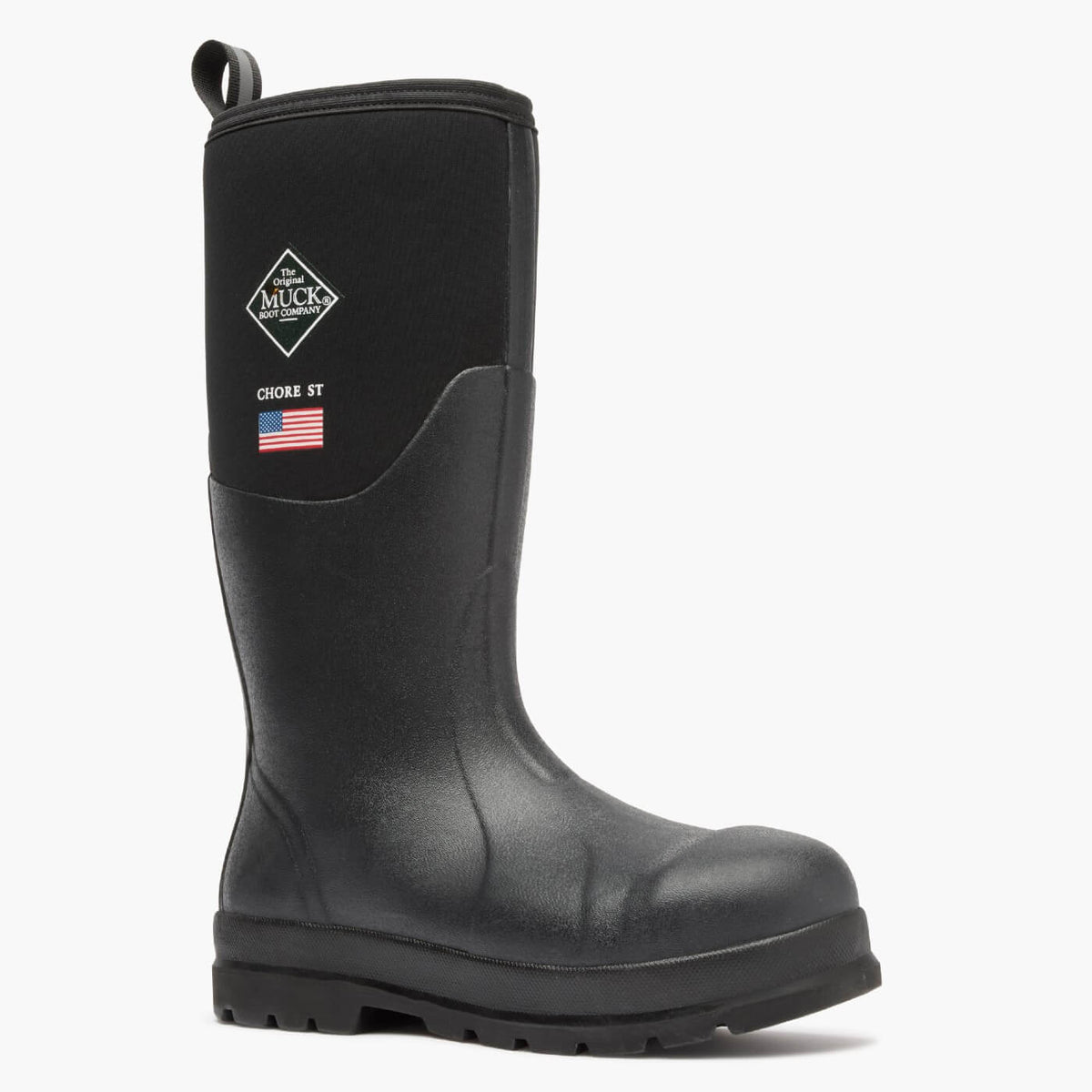 Muck Men's Chore Classic Tall USA Steel Toe Waterproof Work Boot - Black - CHSUS00 5 / Black - Overlook Boots