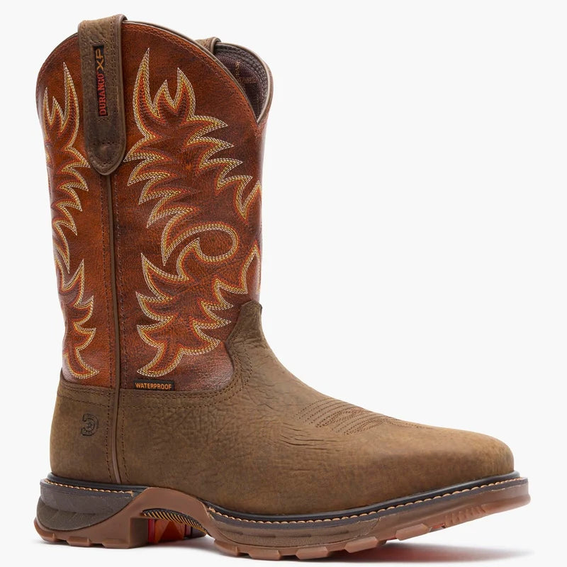Durango Men's Maverick XP 11" Steel Toe Waterproof Pull-On Work Boot - Brown - DDB0546 7 / Medium / Brown - Overlook Boots