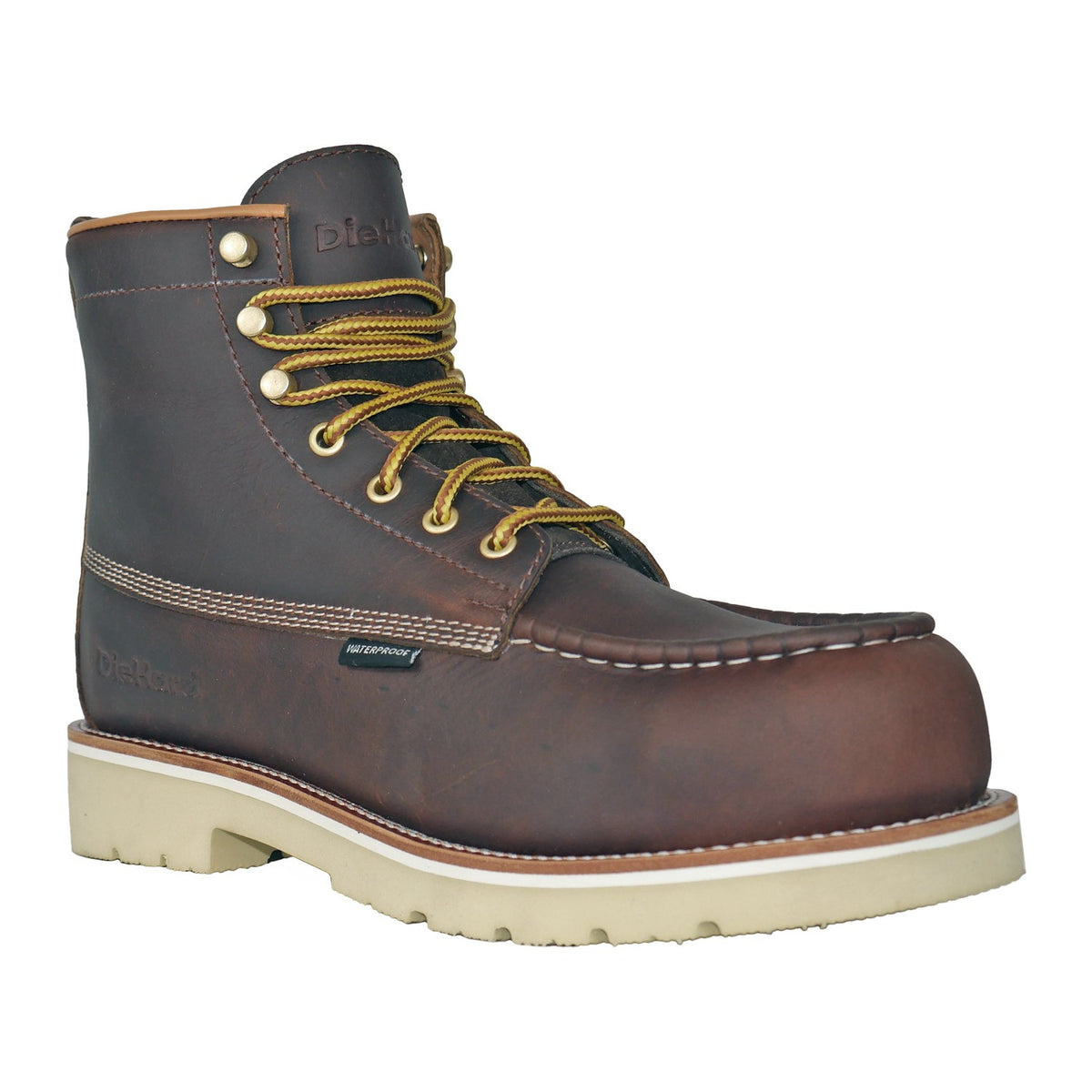 DieHard Men's Raptor 6" Soft Toe Waterproof Moc Toe Work Boot - Burgundy - DH61246 - Front Angle - Overlook Boots