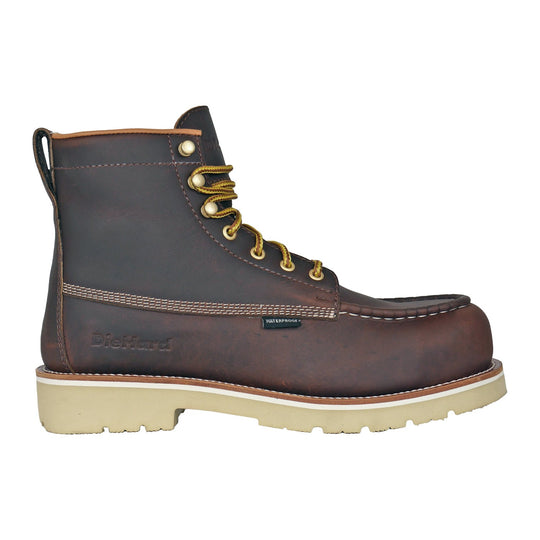 DieHard Men's Raptor 6" Soft Toe Waterproof Moc Toe Work Boot - Burgundy - DH61246 - Side Profile - Overlook Boots
