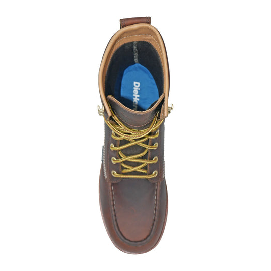 DieHard Men's Raptor 8" Composite Toe Waterproof Moc Toe Work Boot - Burgundy - DH81245 - Top View - Overlook Boots