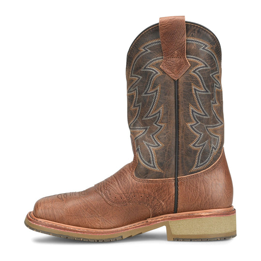 Double H Men's Branch 11" Union Built Steel Toe Roper Western Work Boot - Brown - DH4692 - Inside Profile - Overlook Boots