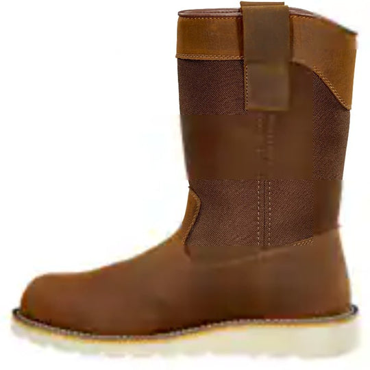 Carhartt Men's 10" Soft Toe Waterproof Wedge Wellington Work Boot -Brown- FW1032-M - Overlook Boots