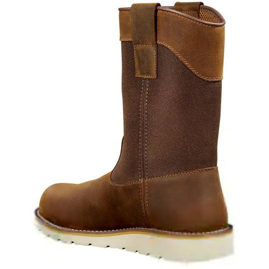 Carhartt Men's 10" Soft Toe Waterproof Wedge Wellington Work Boot -Brown- FW1032-M - Overlook Boots