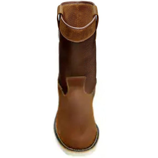 Carhartt Men's 10" Soft Toe Waterproof Wedge Wellington Work Boot -Brown- FW1032-M - Overlook Boots