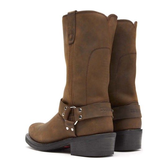 Durango Men's Harness 11" Soft Toe Pull-On Boot - Distressed Brown - DB594 - Back View - Overlook Boots