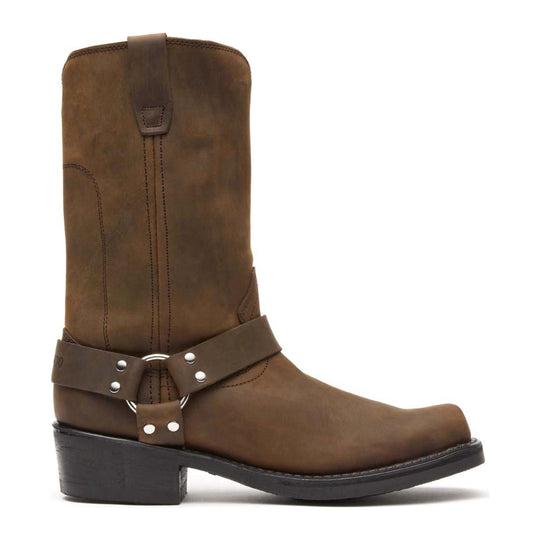 Durango Men's Harness 11" Soft Toe Pull-On Boot - Distressed Brown - DB594 - Inside Profile - Overlook Boots