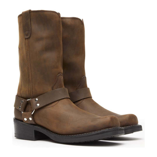 Durango Men's Harness 11" Soft Toe Pull-On Boot - Distressed Brown - DB594 - Pair - Overlook Boots